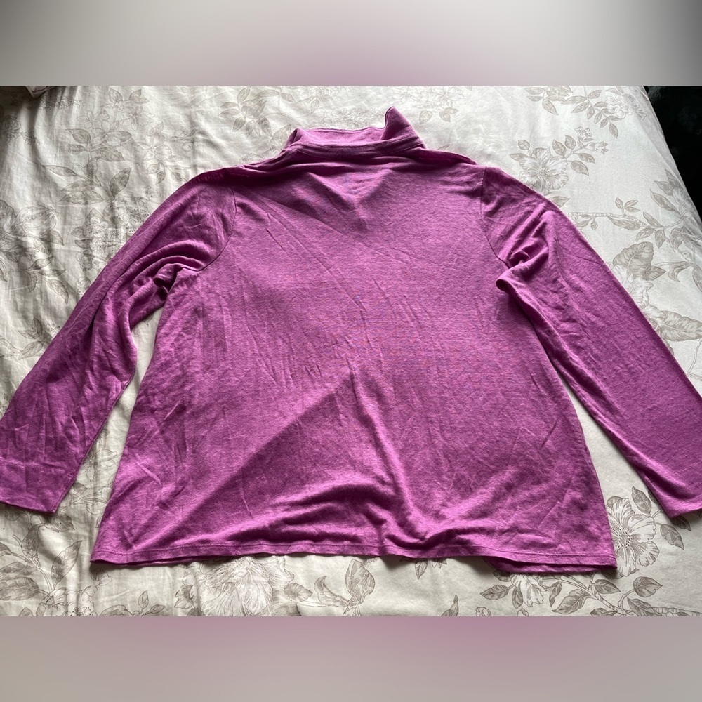 NWT J Jill Linen Button Down Shirt Wild Orchid Purple XL Casual Breathable Beach - Picture 8 of 13